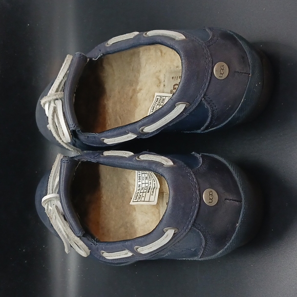 UGG Australia  Slip On  Tie Shoes Navy Blue Size 7 (Rubber, Sheep Skin, Leather) - Picture 4 of 7